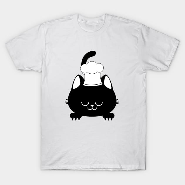 Black kitty chef T-Shirt by AnnArtshock